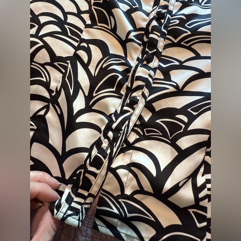Mixit Black And White Patterned Button Down Shirt - image 4